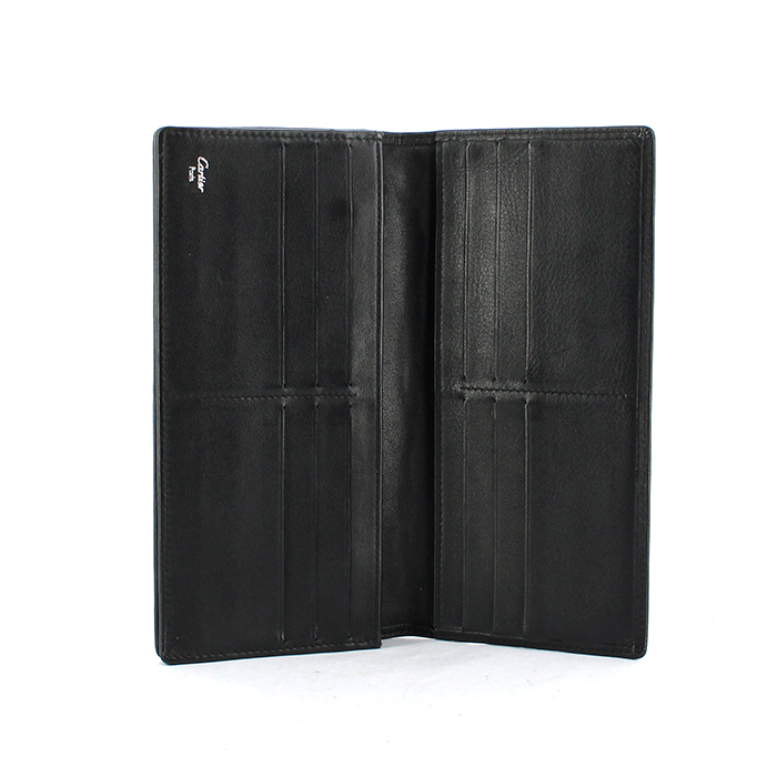 Cartier wallet in black monogram leather - Detail D2