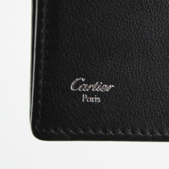 Cartier wallet in black monogram leather - Detail D3