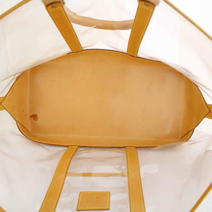 Shopping bag in pelle naturale e PVC trasparente - Detail D2