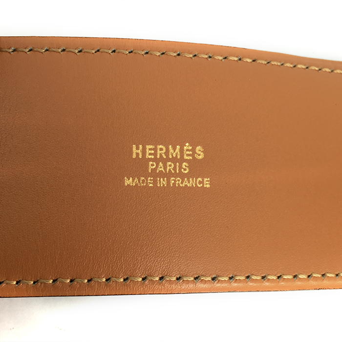 Ceinture Hermes Médor en autruche grise - Detail D1