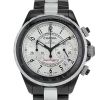 Chanel J12 Chronographe watch in black rubber and stainless steel Circa  2010  - 00pp thumbnail