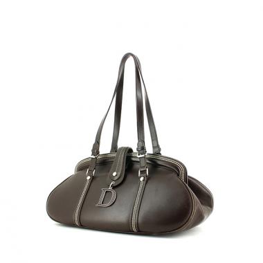 Bolso de mano Dior en cuero marrón