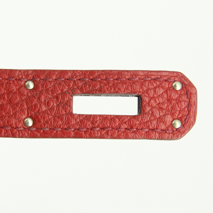 Hermes Birkin 35 cm handbag in red togo leather - Detail D4