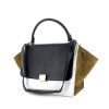 Celine Trapeze handbag in black and white leather and khaki suede - 00pp thumbnail