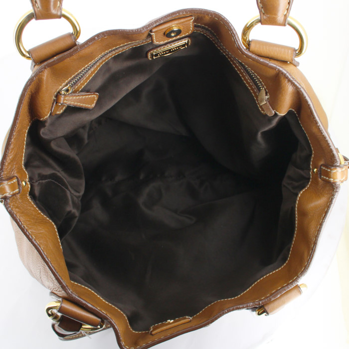 Miu Miu handbag in brown grained leather - Detail D2