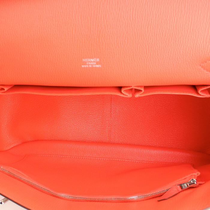 Sac besace Hermes Jypsiere moyen modèle en cuir togo rouge - Detail D2