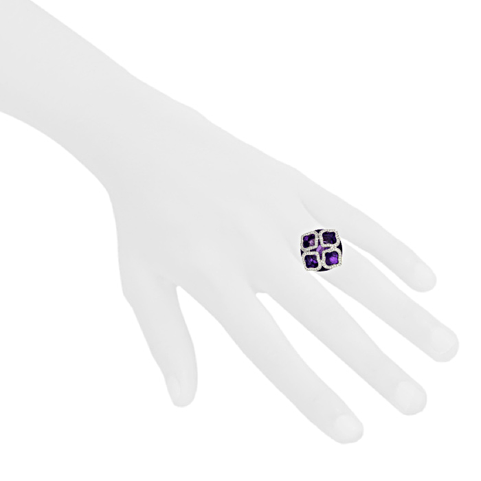 Chopard Imperiale large model ring in white gold, amethyst and diamonds - Detail D1