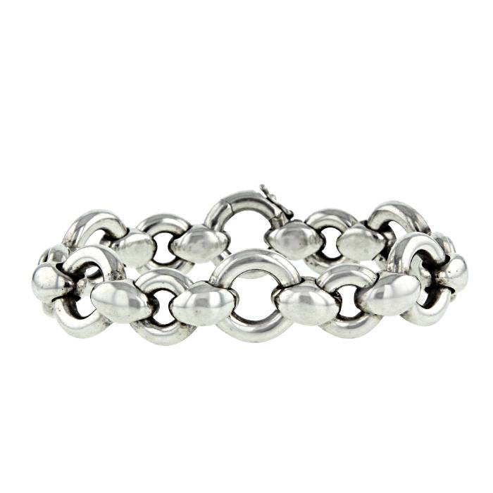 Hermes articulated bracelet in silver