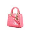 Dior Lady Dior handbag in candy pink patent leather - 00pp thumbnail