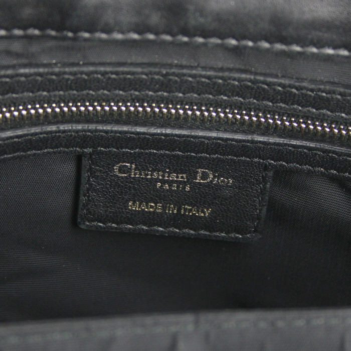 Bolso de mano Dior en cuero negro - Detail D3