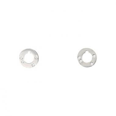 Dinh Van Cible small earrings in white gold and diamonds