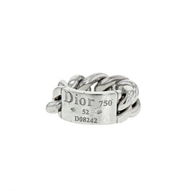 Anello Dior Gourmette modello grande in oro bianco