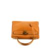 Hermes Kelly 32 cm handbag in gold Chamonix  leather - 360 Front thumbnail