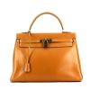 Hermes Kelly 32 cm handbag in gold Chamonix  leather - 360 thumbnail