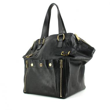 Bolso de mano Saint Laurent Downtown en cuero negro
