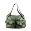 Bottega Veneta handbag in smooth leather and green braided leather - 360 thumbnail