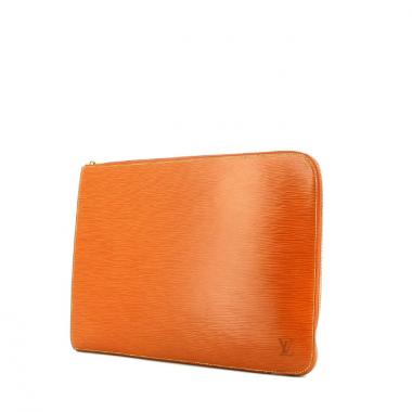 Pochette in pelle Epi marrone