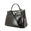Hermes Kelly 35 cm handbag in dark brown box leather - 00pp thumbnail