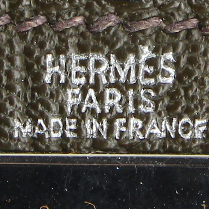 Hermes Kelly 28 cm handbag in khaki goat - Detail D4