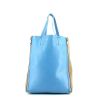 Celine Gusset shopping bag in beige and turquoise leather - 360 thumbnail