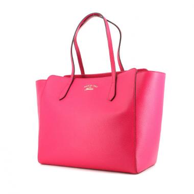 Gucci Swing shopping bag in pink grained leather