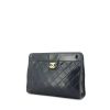 Chanel Vintage pouch in blue quilted leather - 00pp thumbnail