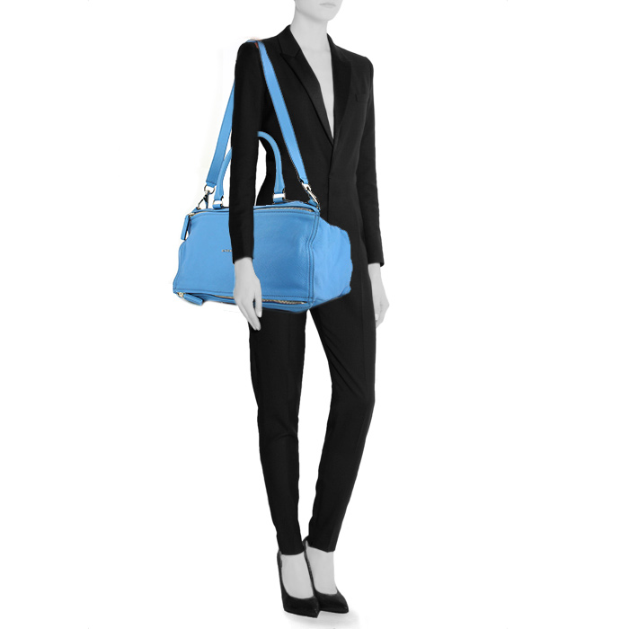 Givenchy Pandora large model handbag in blue leather - Detail D1