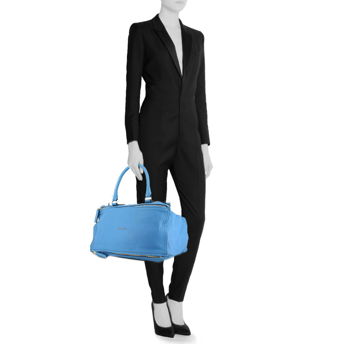 Givenchy Pandora large model handbag in blue leather - Detail D2