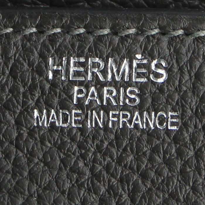 Hermes Birkin Shoulder handbag in anthracite grey togo leather - Detail D3