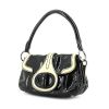 Prada handbag in black and beige patent leather - 00pp thumbnail