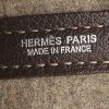 Hermes Garden shopping bag in beige whool and dark brown leather - Detail D3 thumbnail