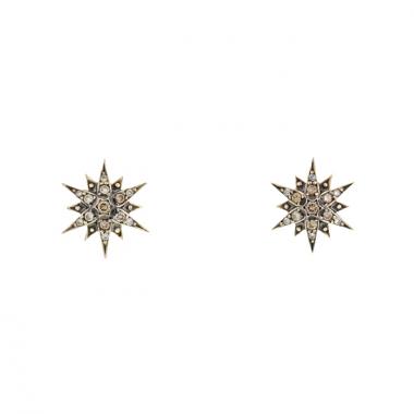Pendientes H. Stern en oro negro,  diamantes champán y diamantes color coñac