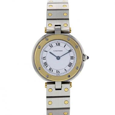 Reloj Cartier Santos Ronde de oro y acero Circa  1990