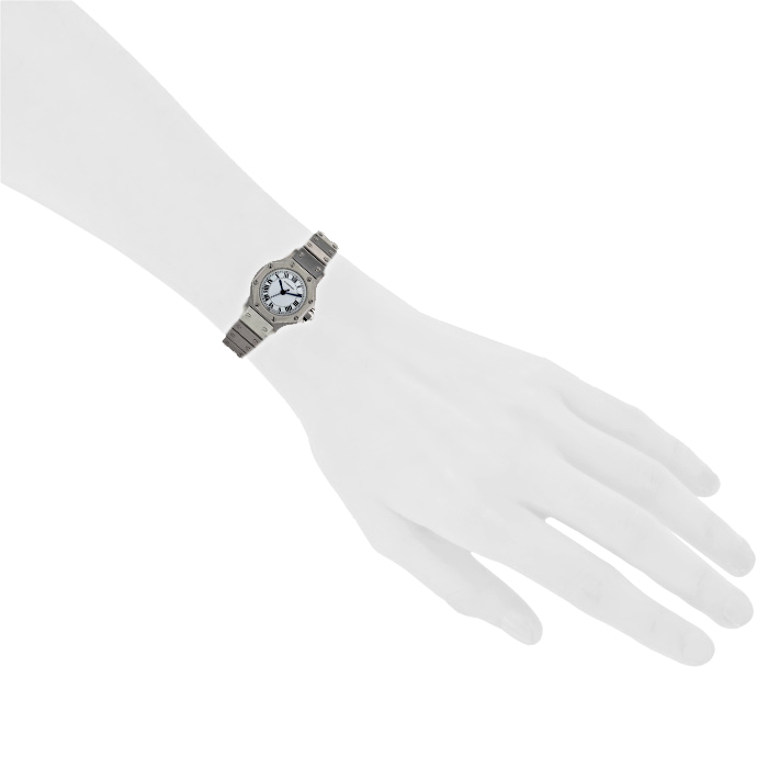 Cartier Santos Ronde watch in stainless steel Circa 1990 - Detail D1