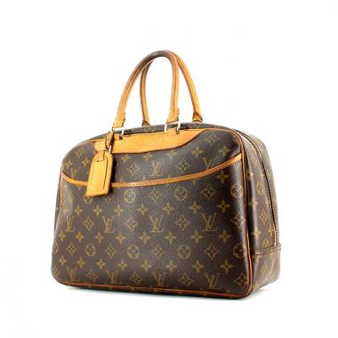 Sac à main Louis Vuitton en toile monogram marron et cuir naturel