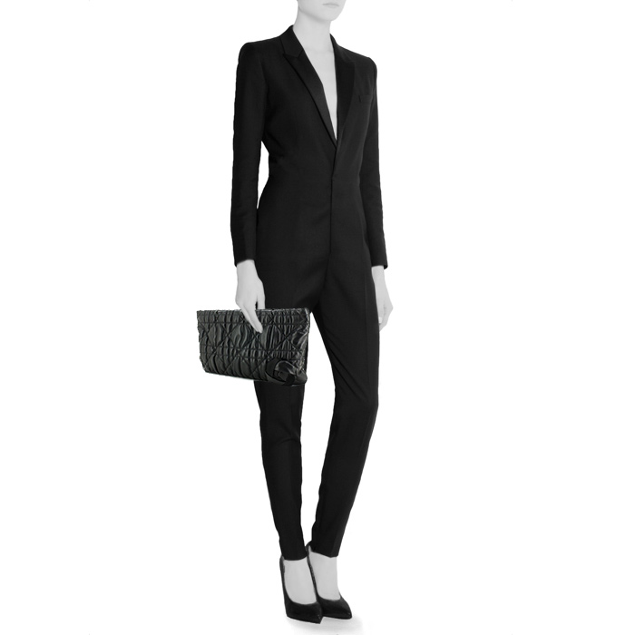 Pochette Dior en cuir noir - Detail D1