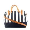 Ralph Lauren handbag in navy blue and beige canvas - 360 thumbnail