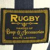 Bolso de mano Ralph Lauren en lona azul marino y beige - Detail D4 thumbnail