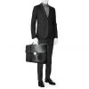 Dupont briefcase in black leather - Detail D1 thumbnail