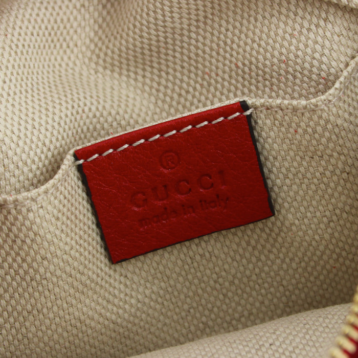 Sac bandoulière Gucci en cuir rouge - Detail D3