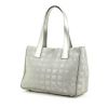 Chanel shopping bag in silver monogram canvas and silver leather - 00pp thumbnail