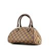 Bolso de mano Louis Vuitton en lona a cuadros revestida ébano y cuero marrón - 00pp thumbnail