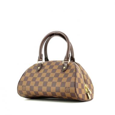 Louis Vuitton Ribera small model handbag in ebene damier canvas and brown  leather, RvceShops Revival