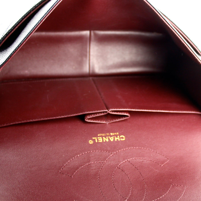 Borsa Timeless jumbo in pelle martellata e trapuntata nera - Detail D3