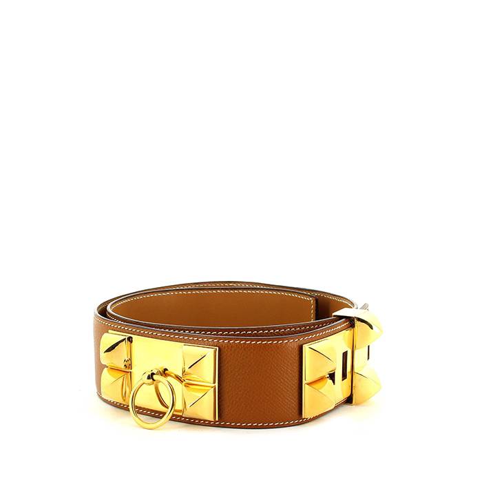 Cinturón Hermes Médor en cuero epsom color oro