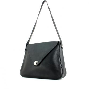 Bolso de mano Hermes Christine en cuero granulado negro