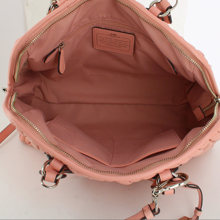 Borsa in pelle trapuntata rosa pallido - Detail D4