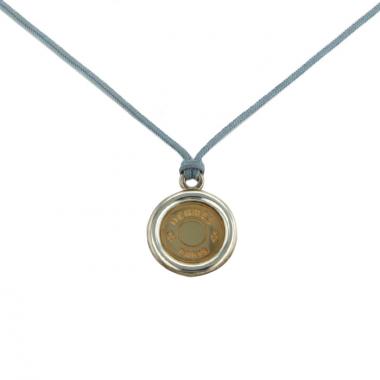 Ciondolo Hermes Clou de selle in argento e oro giallo