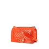 Chanel Boy shoulder bag in orange patent quilted leather - 00pp thumbnail