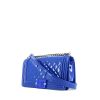 Chanel Boy handbag in electric blue patent quilted leather - 00pp thumbnail